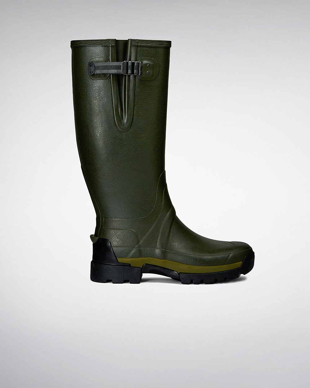 Mens Hunter Tall Rain Boots Dark Olive - Balmoral Adjustable 3Mm Neoprene - 8734901-YK